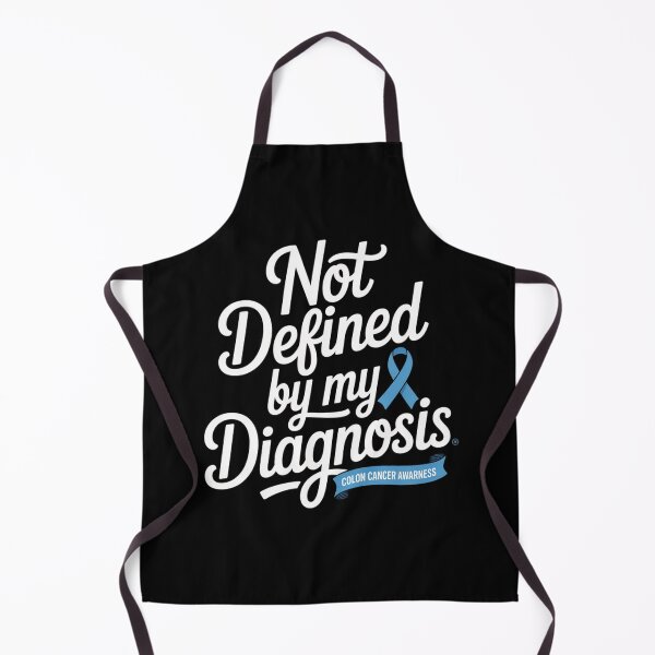 Item preview, Not Defined By My Diagnosis Colon Cancer Awareness Shirt Script Blue Ribbon Banner designed and sold by DarylWelsh2024.