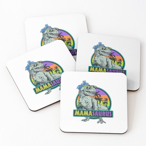 Item preview, Retro Mamasaurus Rex — Vintage Sunset T-Rex Illustration with Polka Dot Bandana designed and sold by Colorful-Garden.