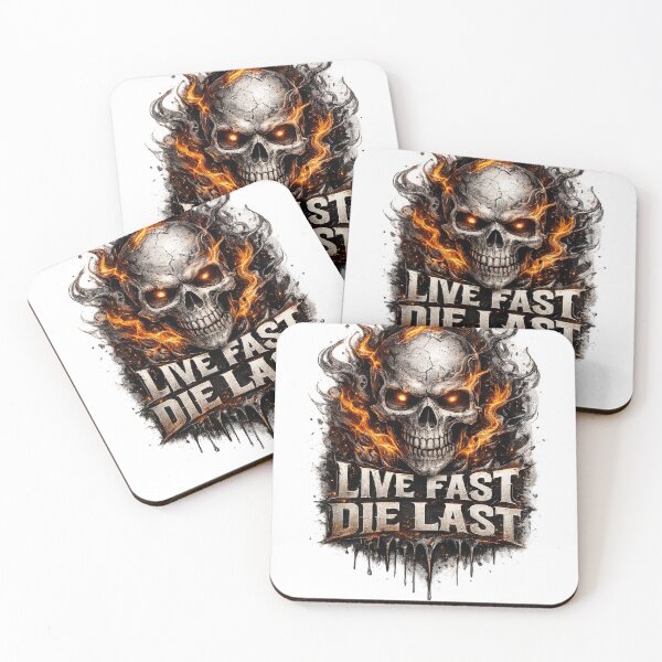 Item preview, Live Fast Die Last Skull Graphic Streetwear Gothic Skull Design designed and sold by Sunny Flamingo Studio.
