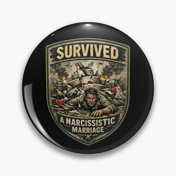 Item preview, Survived Narcissistic Marriage Survival Badge designed and sold by Forged in the Warp.