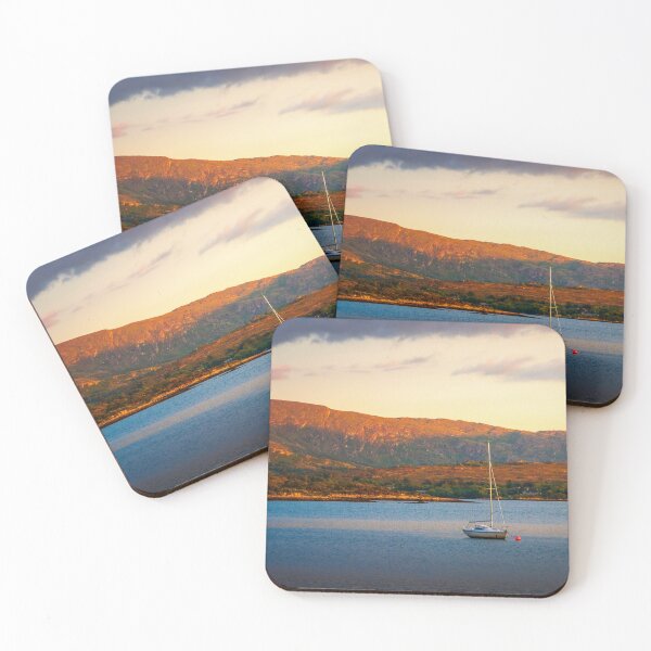 Item preview, Sailboat on Calm Lake at Sunset with Mountain Reflections designed and sold by TheHikersEye.
