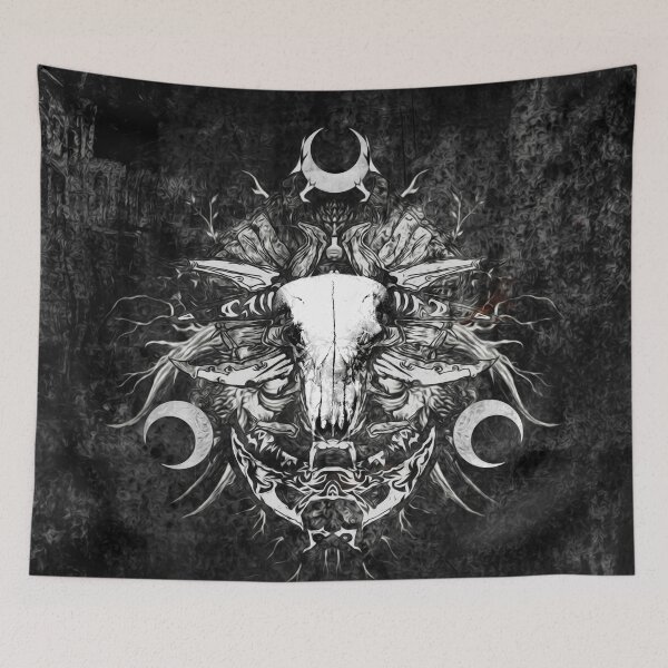 Item preview, Dark Occult Skull Art - Gothic Moon Ritual & Pagan Aesthetic designed and sold by yuvimaginaria.