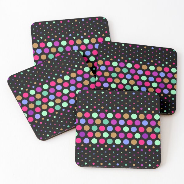 Item preview, Colorful Dotwave Polka Dot on Black  designed and sold by POLKAIWERX.