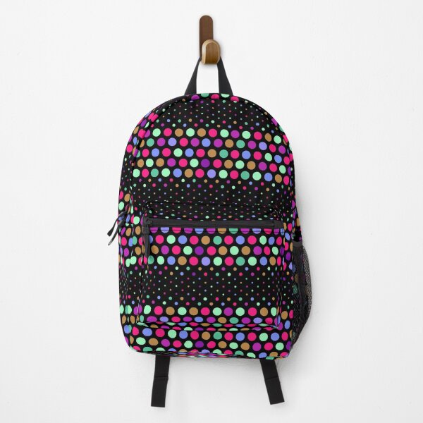 Item preview, Colorful Dotwave Polka Dot on Black  designed and sold by POLKAIWERX.