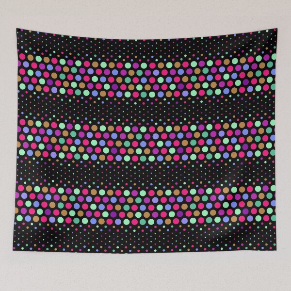 Item preview, Colorful Dotwave Polka Dot on Black  designed and sold by POLKAIWERX.