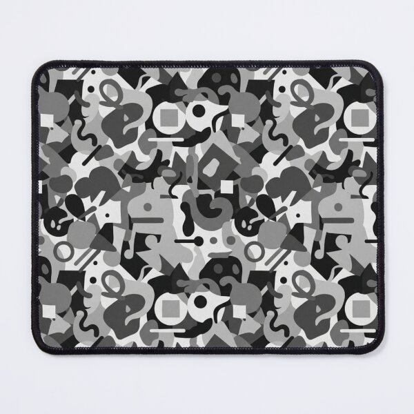 Item preview, Modern Monochrome Abstract Shapes Seamless All-Over Print designed and sold by Chaotic-Treasures.