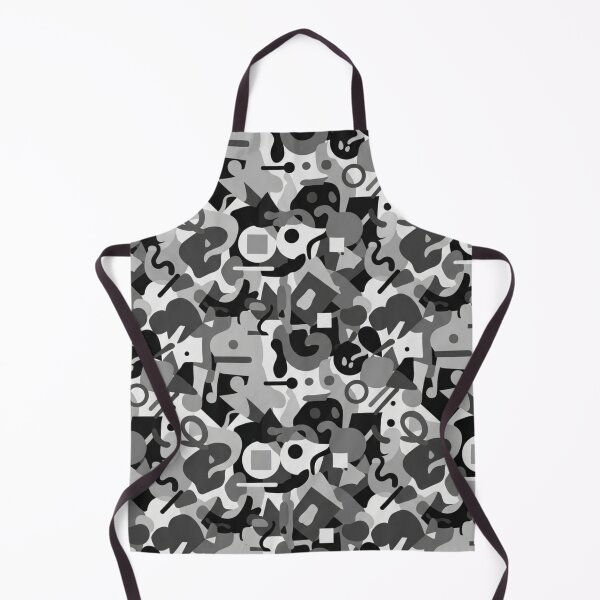 Item preview, Modern Monochrome Abstract Shapes Seamless All-Over Print designed and sold by Chaotic-Treasures.