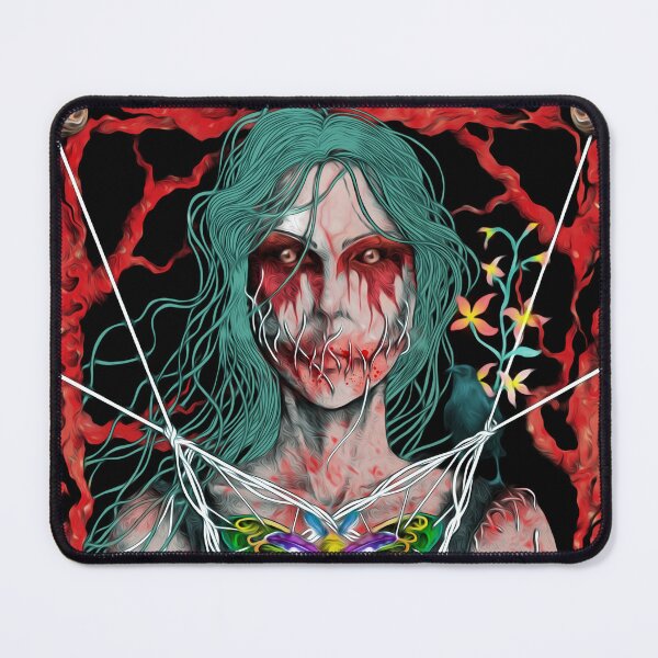 Item preview, Surreal Horror Art - Macabre Gothic Woman with Pentagram & Butterfly designed and sold by yuvimaginaria.