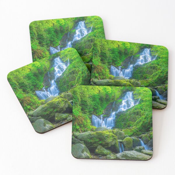 Item preview, Lush Forest Waterfall Cascading Over Mossy Rocks designed and sold by TheHikersEye.