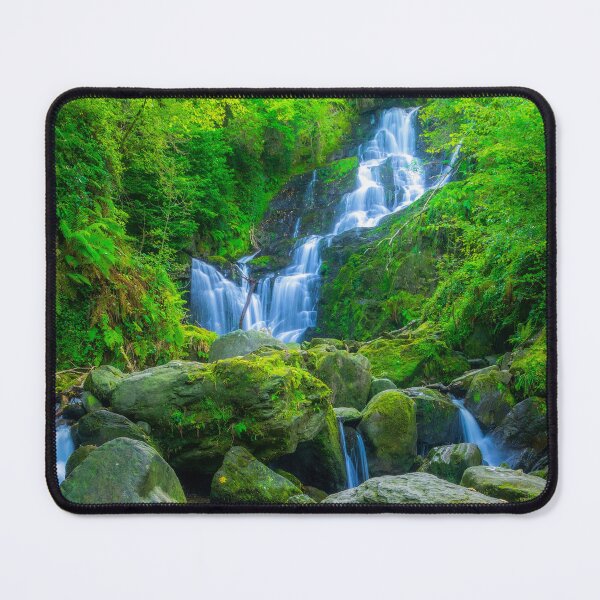 Item preview, Lush Forest Waterfall Cascading Over Mossy Rocks designed and sold by TheHikersEye.