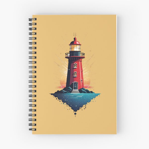 Item preview, Majestic Red Lighthouse at Night Graphic Art designed and sold by AlxVel.