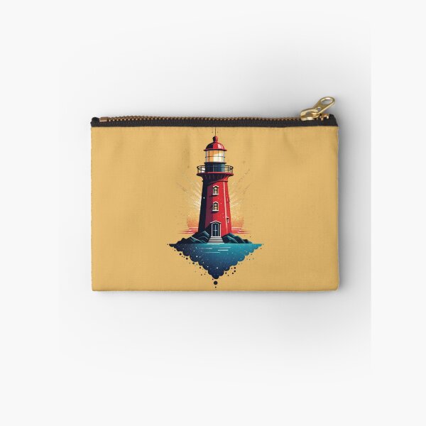 Item preview, Majestic Red Lighthouse at Night Graphic Art designed and sold by AlxVel.