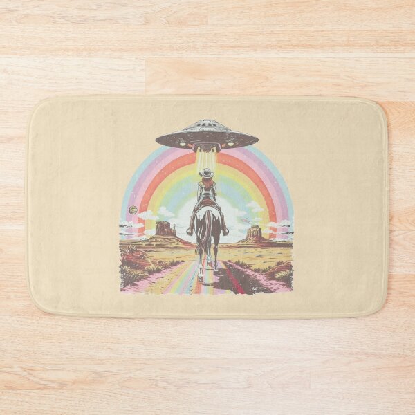 Item preview, Space Cowgirl UFO Rainbow Desert Fantasy Poster designed and sold by Vicky021.
