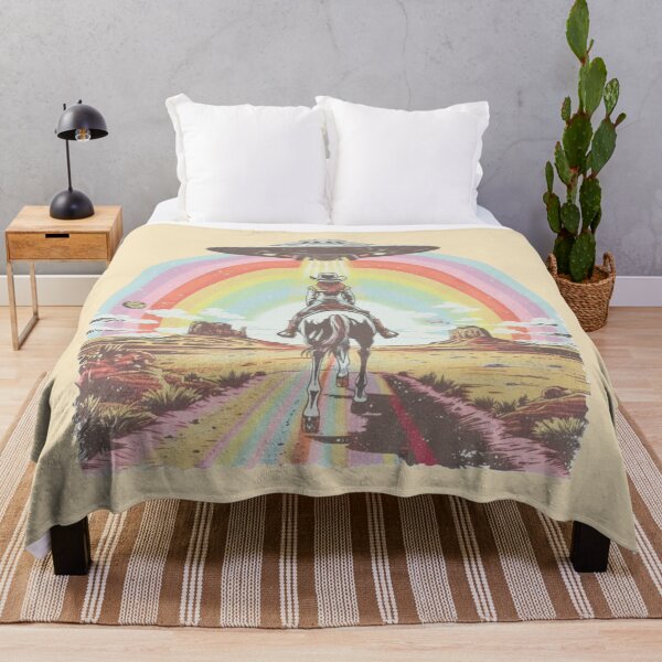 Item preview, Space Cowgirl UFO Rainbow Desert Fantasy Poster designed and sold by Vicky021.