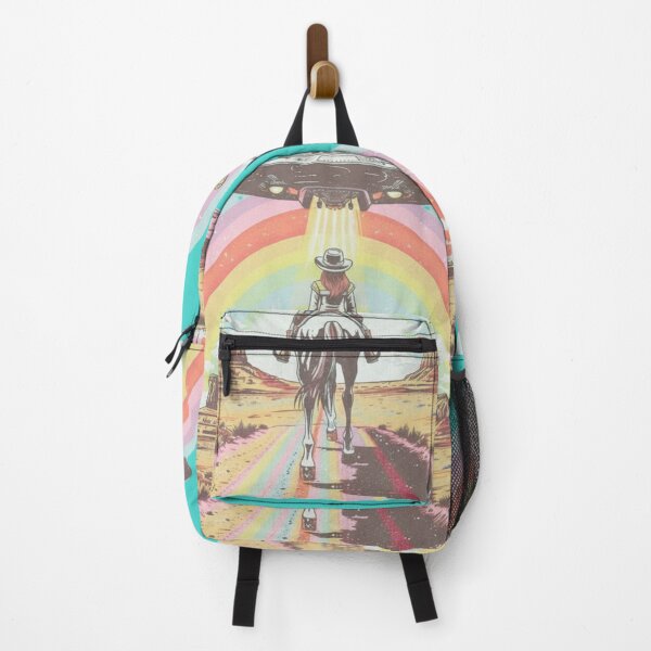 Item preview, Space Cowgirl UFO Rainbow Desert Fantasy Poster designed and sold by Vicky021.