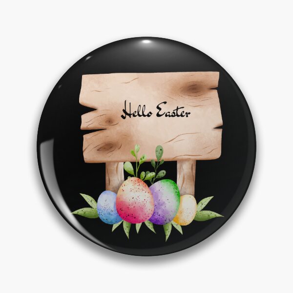 Item preview, Hello Easter Wooden Sign with Colorful Eggs and Greenery Sticker designed and sold by FestivityFinds.