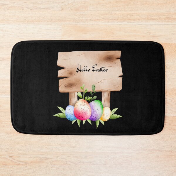 Item preview, Hello Easter Wooden Sign with Colorful Eggs and Greenery Sticker designed and sold by FestivityFinds.