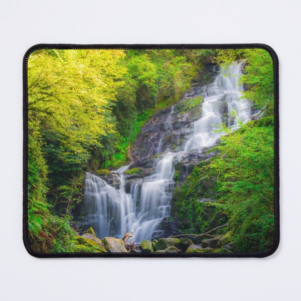 Item preview, Lush Green Forest Waterfall Cascading Through Woodland designed and sold by TheHikersEye.