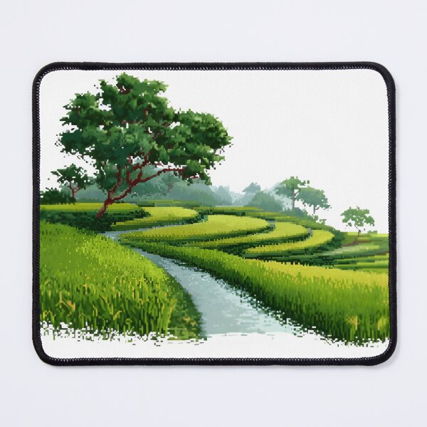 Item preview, Pixel art rice field designed and sold by Newrealis.
