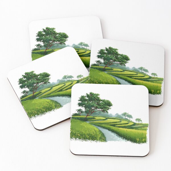 Item preview, Pixel art rice field designed and sold by Newrealis.