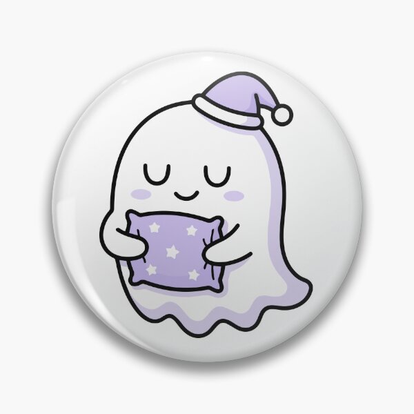 Item preview, Sleepy Ghost with Starry Pillow Kawaii Art designed and sold by ixavee.