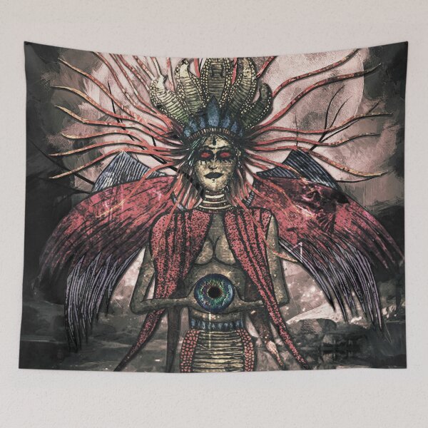 Item preview, Dark Goddess Naga Art - Cosmic Medusa Mythology & Serpent Horror designed and sold by yuvimaginaria.