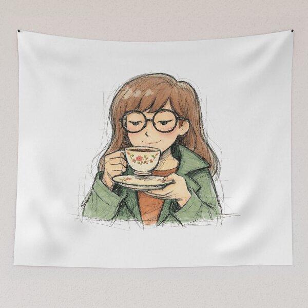 Item preview, Daria with vintage teacup designed and sold by LIS AND MELIVERSO.