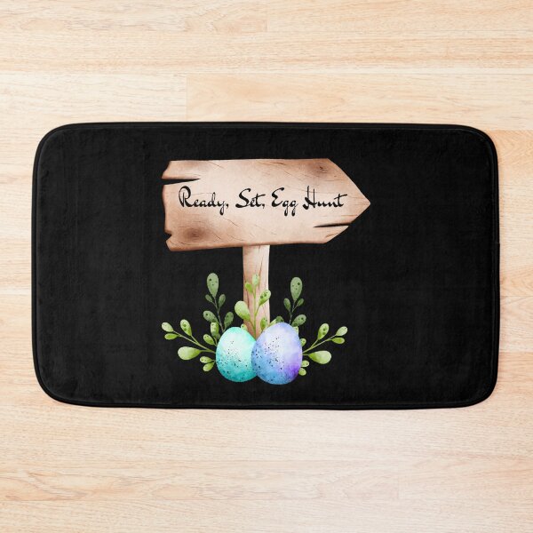 Item preview, Ready, Set, Egg Hunt Wooden Sign with Blue Eggs Sticker designed and sold by FestivityFinds.