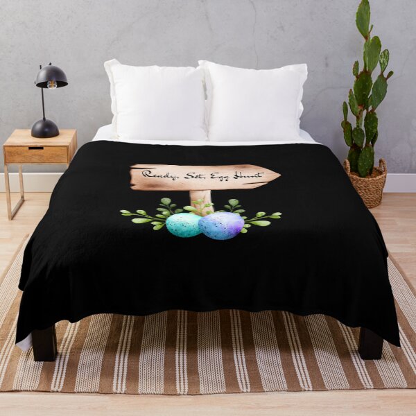 Item preview, Ready, Set, Egg Hunt Wooden Sign with Blue Eggs Sticker designed and sold by FestivityFinds.