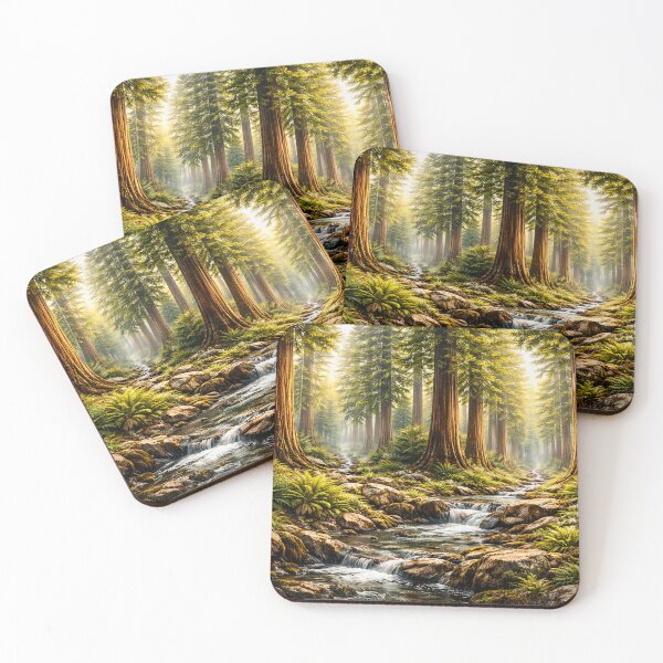 Item preview, Redwood Forest - Ancient Trees and Stream designed and sold by Myra365Art.