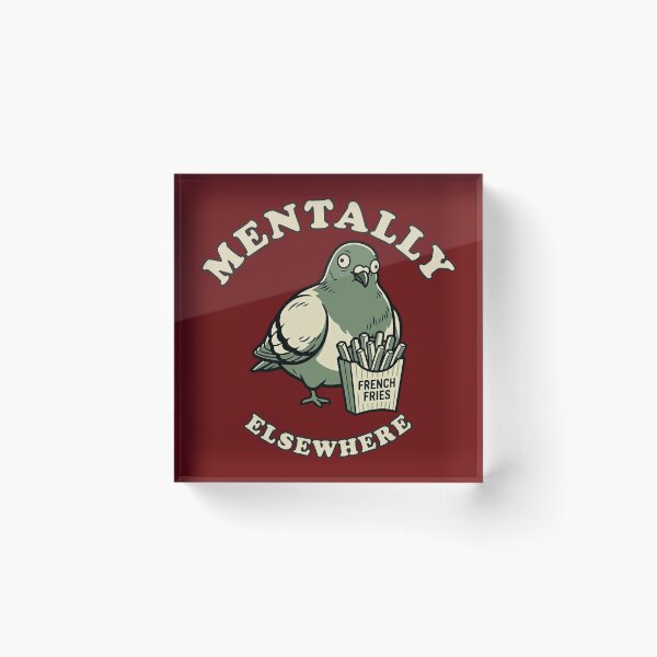 Item preview, Mentally Elsewhere | Funny Pigeon with French Fries Graphic designed and sold by Akio Saiko.