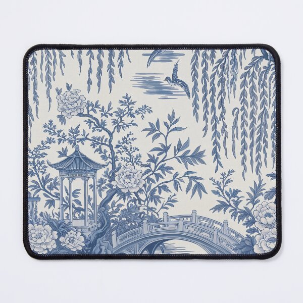 Item preview, Blue Willow Chinoiserie Pattern – Vintage Cobalt Porcelain Floral Wallpaper Design designed and sold by Tamas Das.