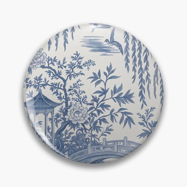 Item preview, Blue Willow Chinoiserie Pattern – Vintage Cobalt Porcelain Floral Wallpaper Design designed and sold by Tamas Das.