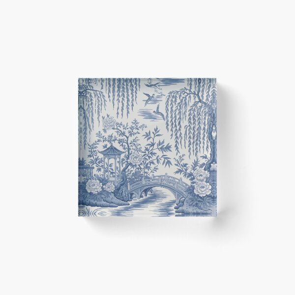 Item preview, Blue Willow Chinoiserie Pattern – Vintage Cobalt Porcelain Floral Wallpaper Design designed and sold by Tamas Das.