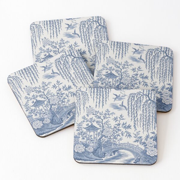 Item preview, Blue Willow Chinoiserie Pattern – Vintage Cobalt Porcelain Floral Wallpaper Design designed and sold by Tamas Das.