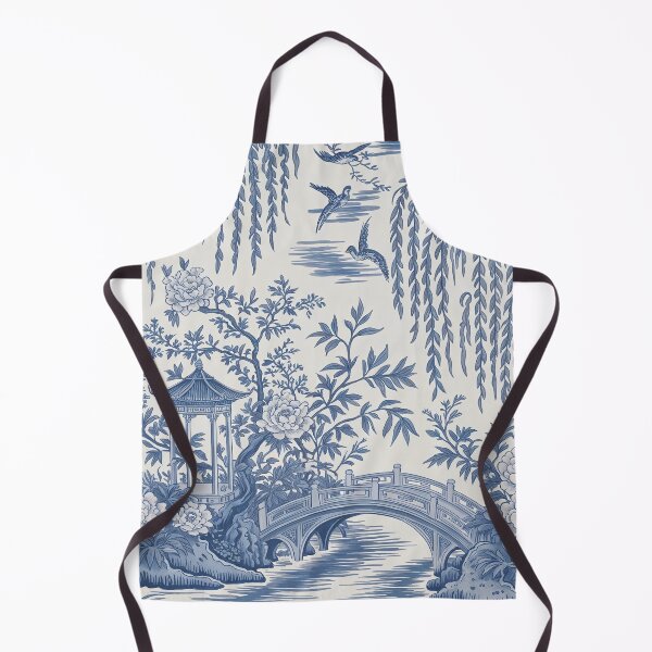 Item preview, Blue Willow Chinoiserie Pattern – Vintage Cobalt Porcelain Floral Wallpaper Design designed and sold by Tamas Das.