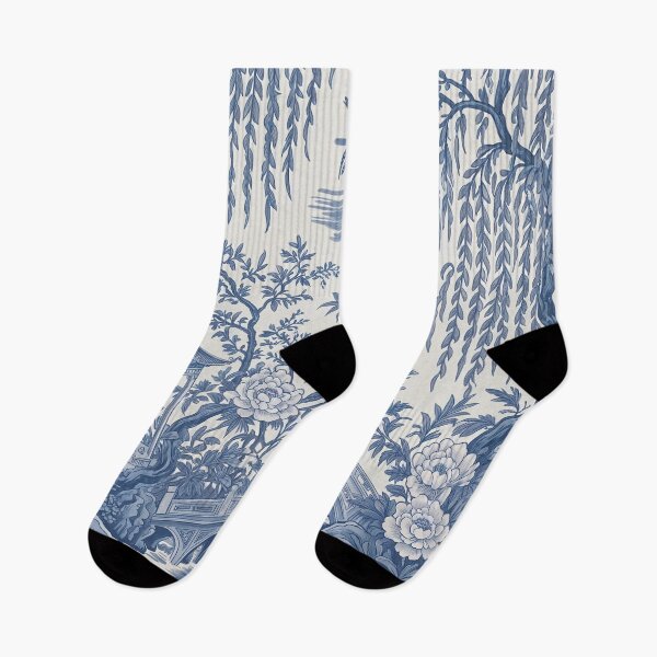 Item preview, Blue Willow Chinoiserie Pattern – Vintage Cobalt Porcelain Floral Wallpaper Design designed and sold by Tamas Das.