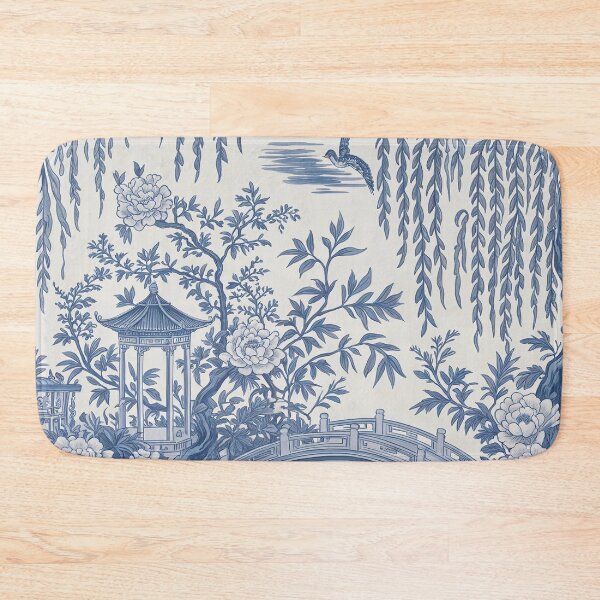 Item preview, Blue Willow Chinoiserie Pattern – Vintage Cobalt Porcelain Floral Wallpaper Design designed and sold by Tamas Das.
