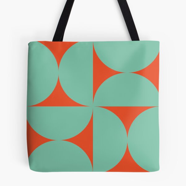 Item preview, Bold Bauhaus Mid Century Minimalism 6 Teal and Red designed and sold by colourpoems.