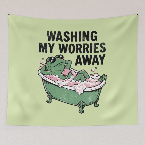 Item preview, The Serene Frog: Washing My Worries Away designed and sold by AwesomeBeyondLimits.