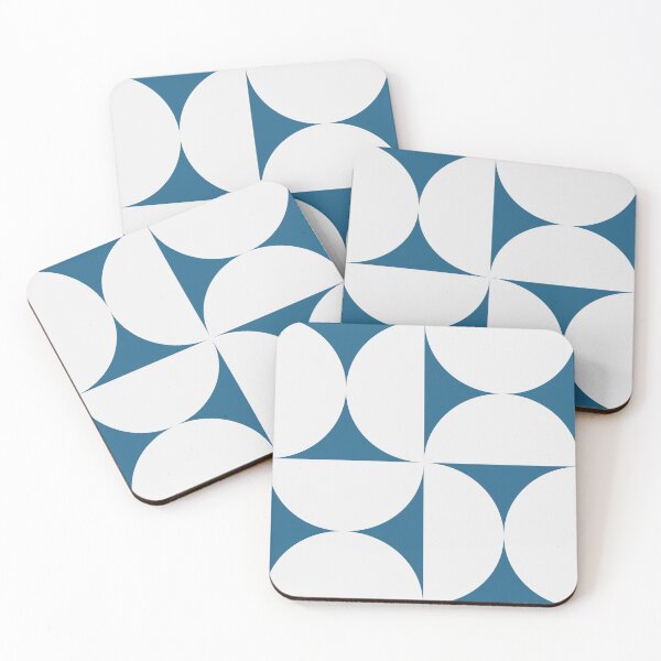 Item preview, Bold Bauhaus Mid Century Minimalism 20 Blue and White designed and sold by colourpoems.