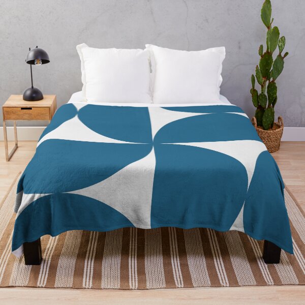 Item preview, Bold Bauhaus Mid Century Minimalism 21 Blue and White designed and sold by colourpoems.