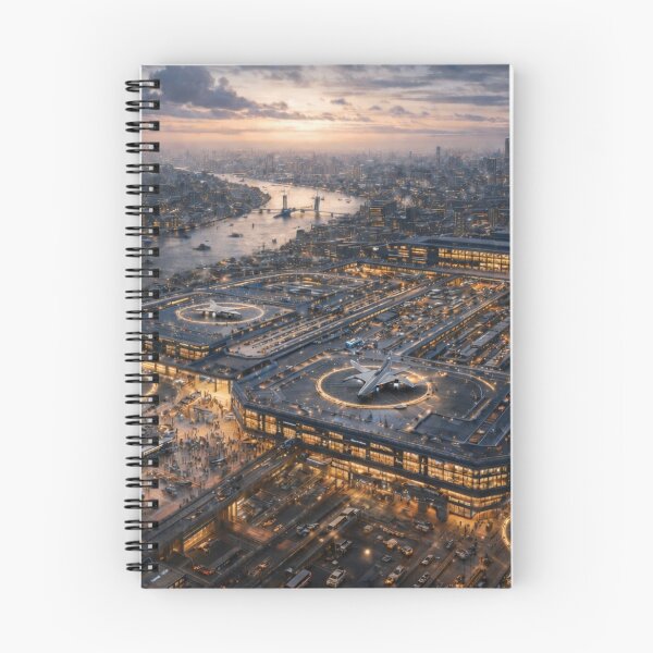 Item preview, Futuristic London Megacity Transport Hub | Tri-Jet Terminal Sci-Fi Cityscape designed and sold by Element Horizon Studio.