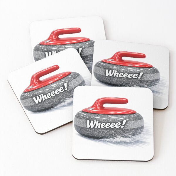 Item preview, Funny Curling Stone “Wheeee!” Design designed and sold by myforestfog.