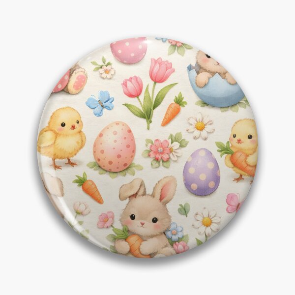 Aperçu de l'œuvre Coussin décoratif à motif floral fantaisiste avec lapin et poussins de Pâques créée et vendue par FestivityFinds.