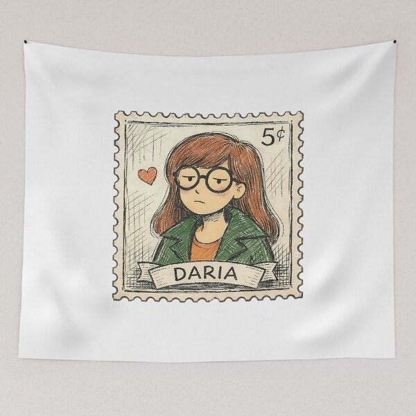 Item preview, DARIA WITH VINTAGE POSTMART designed and sold by LIS AND MELIVERSO.