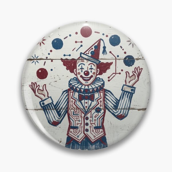 Item preview, Vintage Juggling Clown Circus Wooden Sign Art designed and sold by octozap.