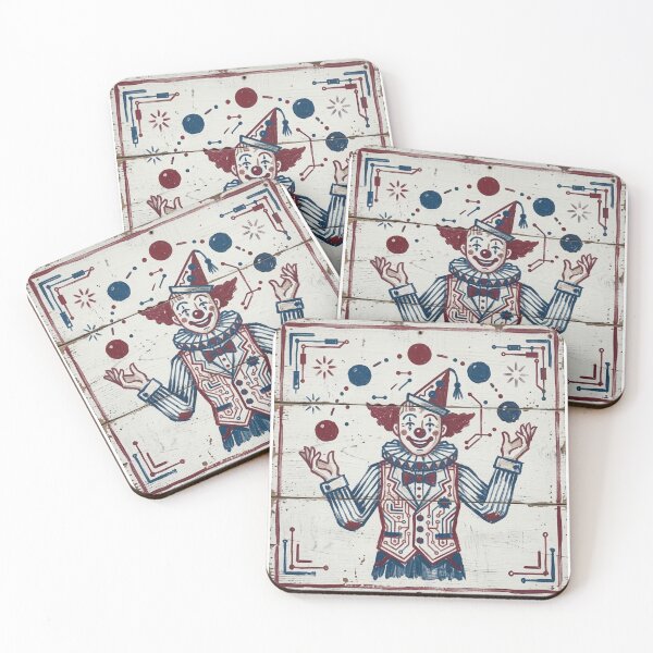 Item preview, Vintage Juggling Clown Circus Wooden Sign Art designed and sold by octozap.