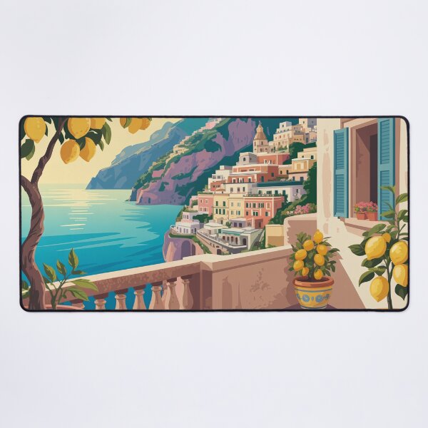 Item preview, Amalfi Coast Positano Vintage Travel Poster – Retro 1950s Italian Riviera Wall Art designed and sold by Tamas Das.