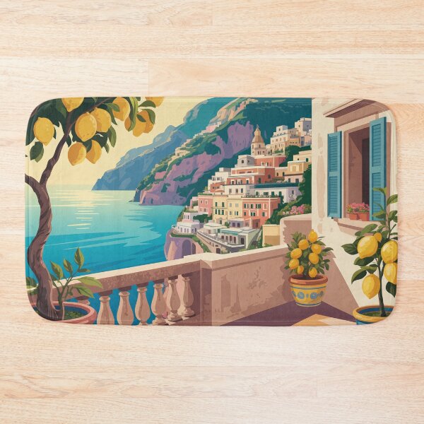 Item preview, Amalfi Coast Positano Vintage Travel Poster – Retro 1950s Italian Riviera Wall Art designed and sold by Tamas Das.